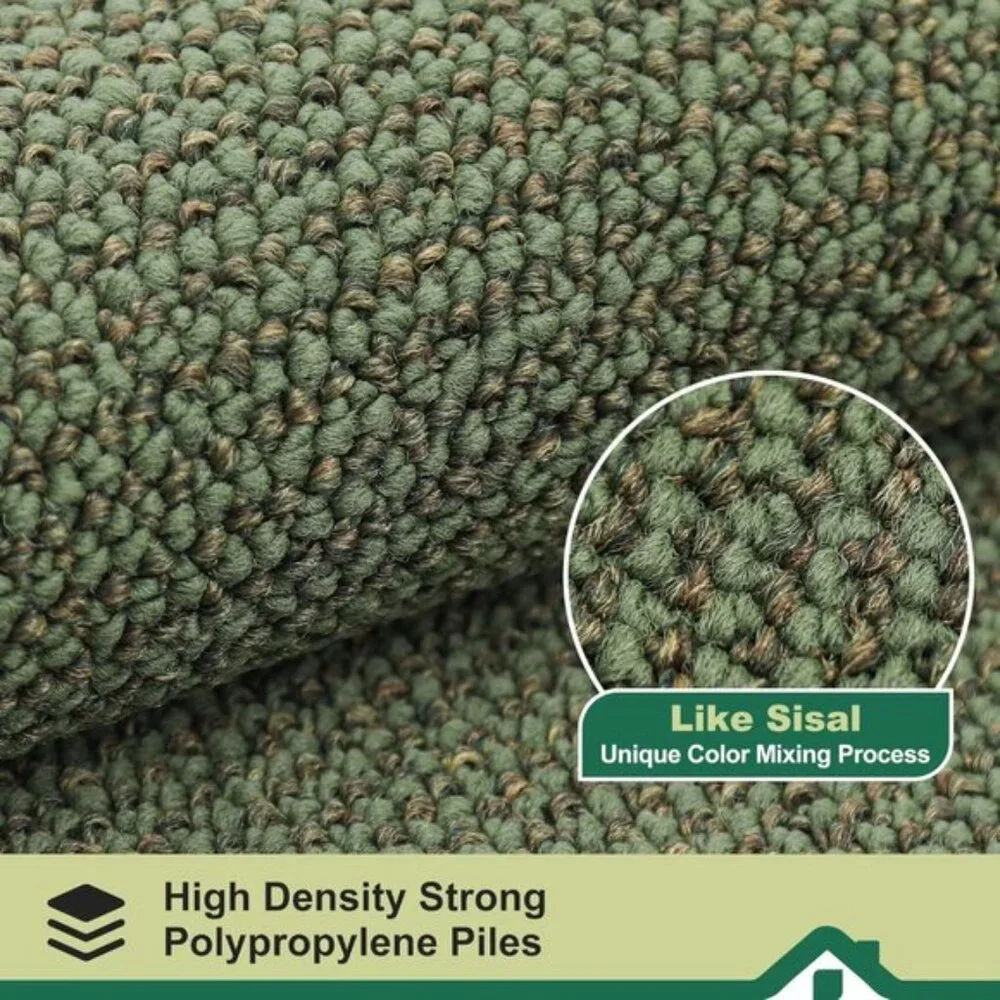 New Set of 2 Green Kitchen Rug, Non-Slip, Absorbent, Washable, Stain-Resistant